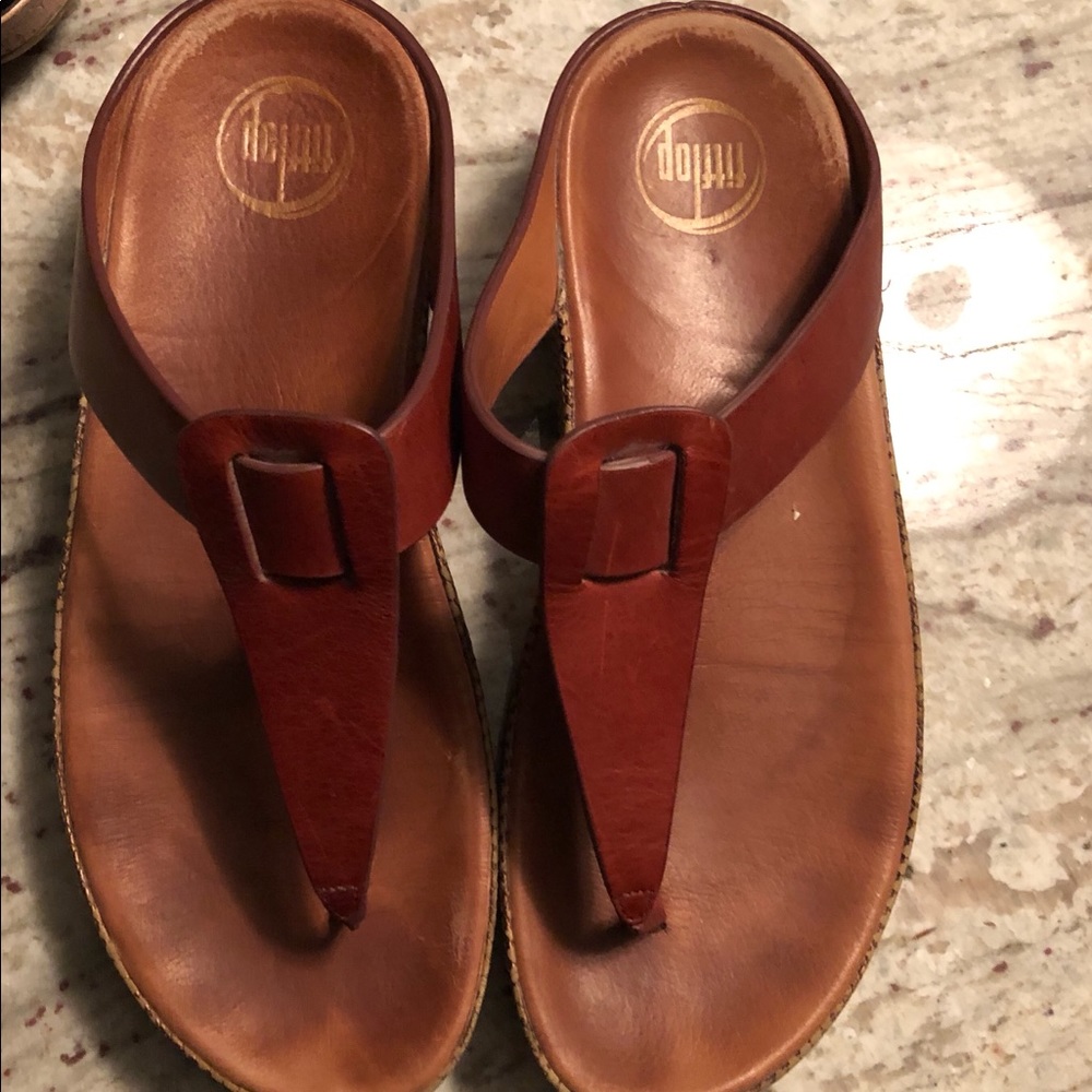 Leather Fitflop leather sandals.